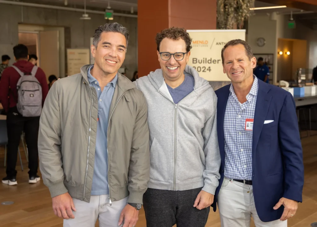 Menlo partners Tim Tully and Matt Murphy with Anthropic Co-Founder & CEO Dario Amodei