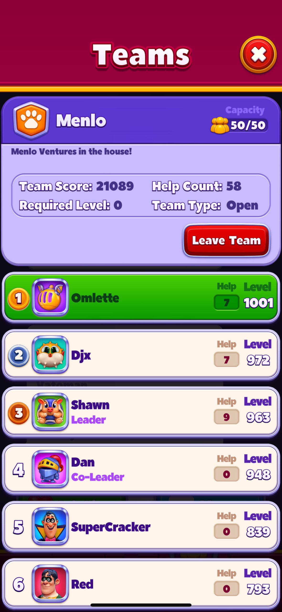 MatchVillains leaderboard screenshot