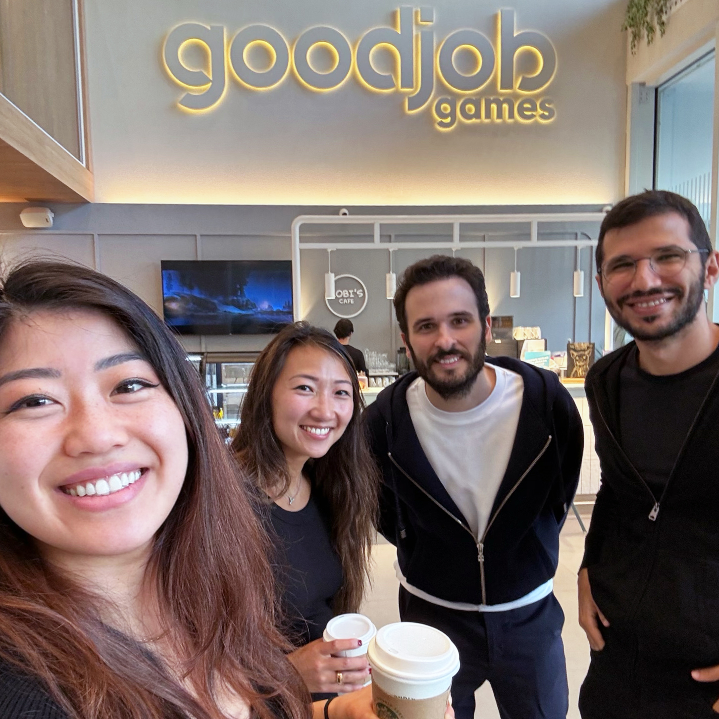 Menlo investor C.C. Gong, me, and Good Job Games co-founders Nazim Akmandil (President) and Ilker Ilicali (CEO) at their office in Istanbul