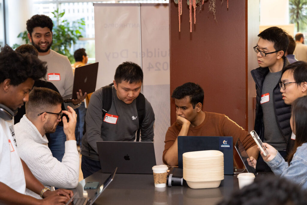 Developers consulting with Deedy at Anthology event