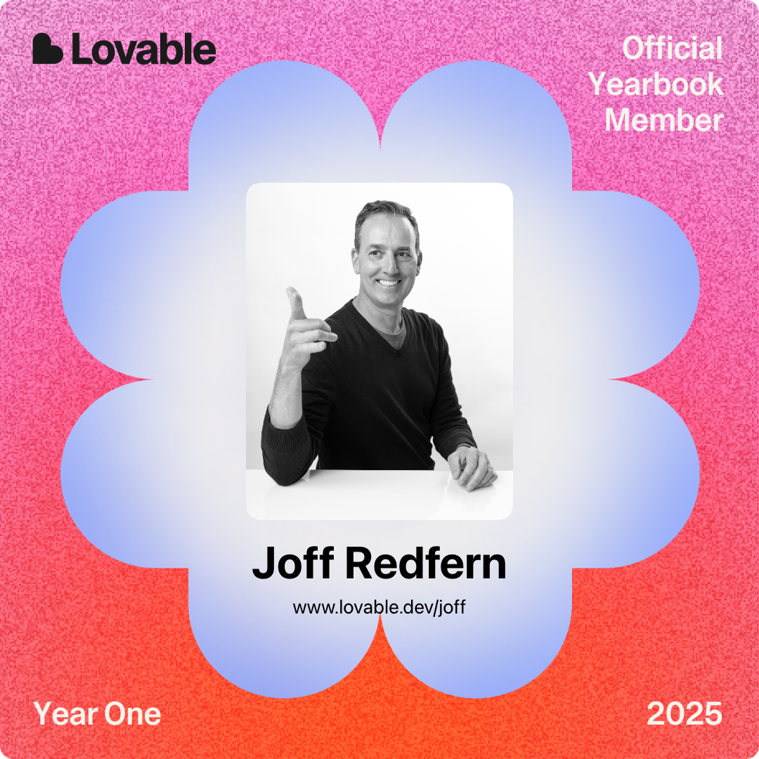 Lovable yearbook photo of Menlo partner Joff Redfern