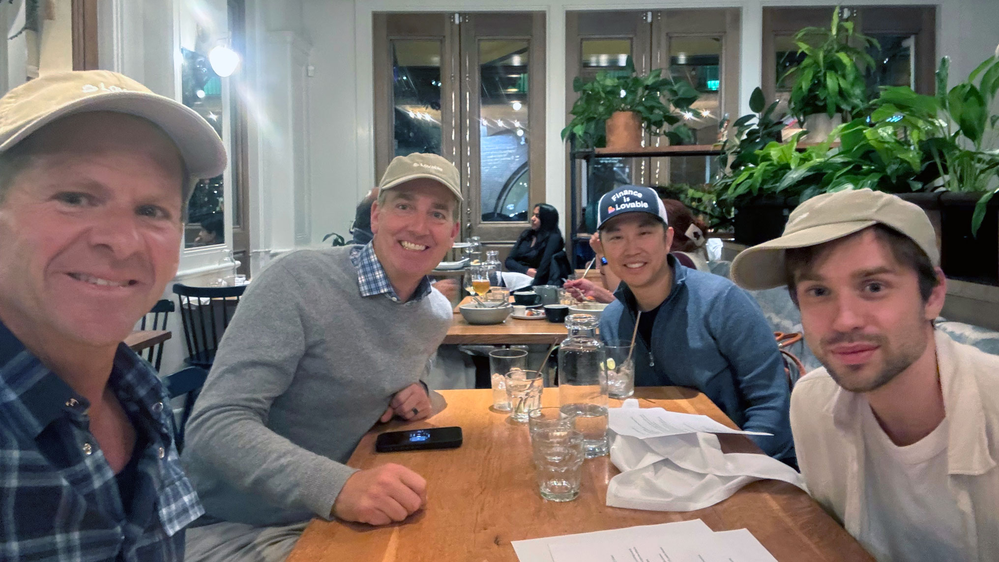 Menlo partners Matt Murphy and Joff Redfern with Lovable's Anton Osika and Andy Toung