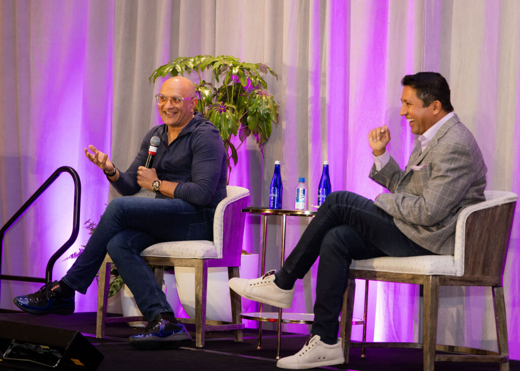 Cisco President & CPO Jeetu Patel with Menlo Ventures partner Venky Ganesan at Menlo's 2026 AI Cyber Summit