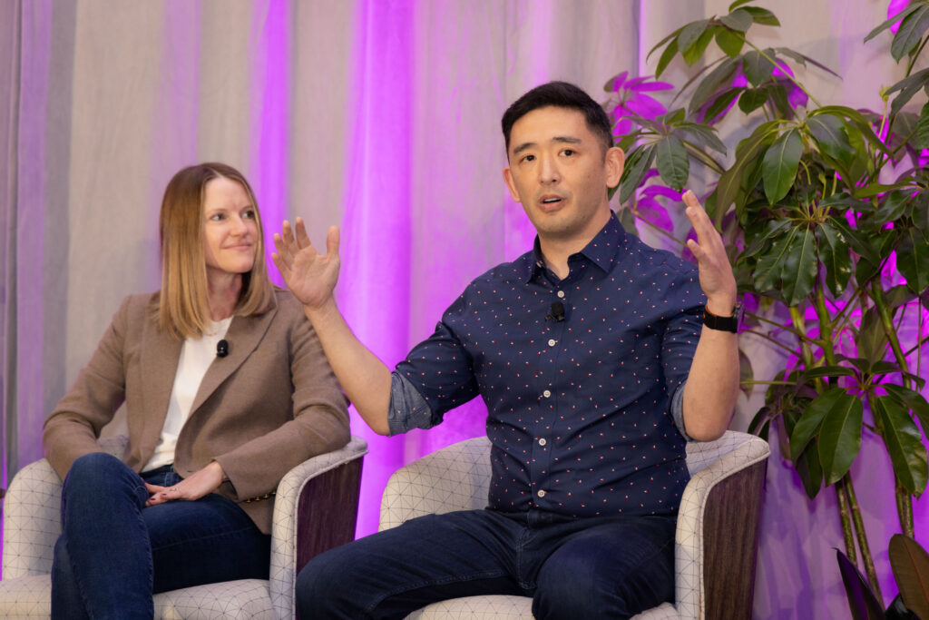 Box CISO Heather Ceylan and former CISO Caleb Sima at Menlo's 2026 AI Cyber Summit