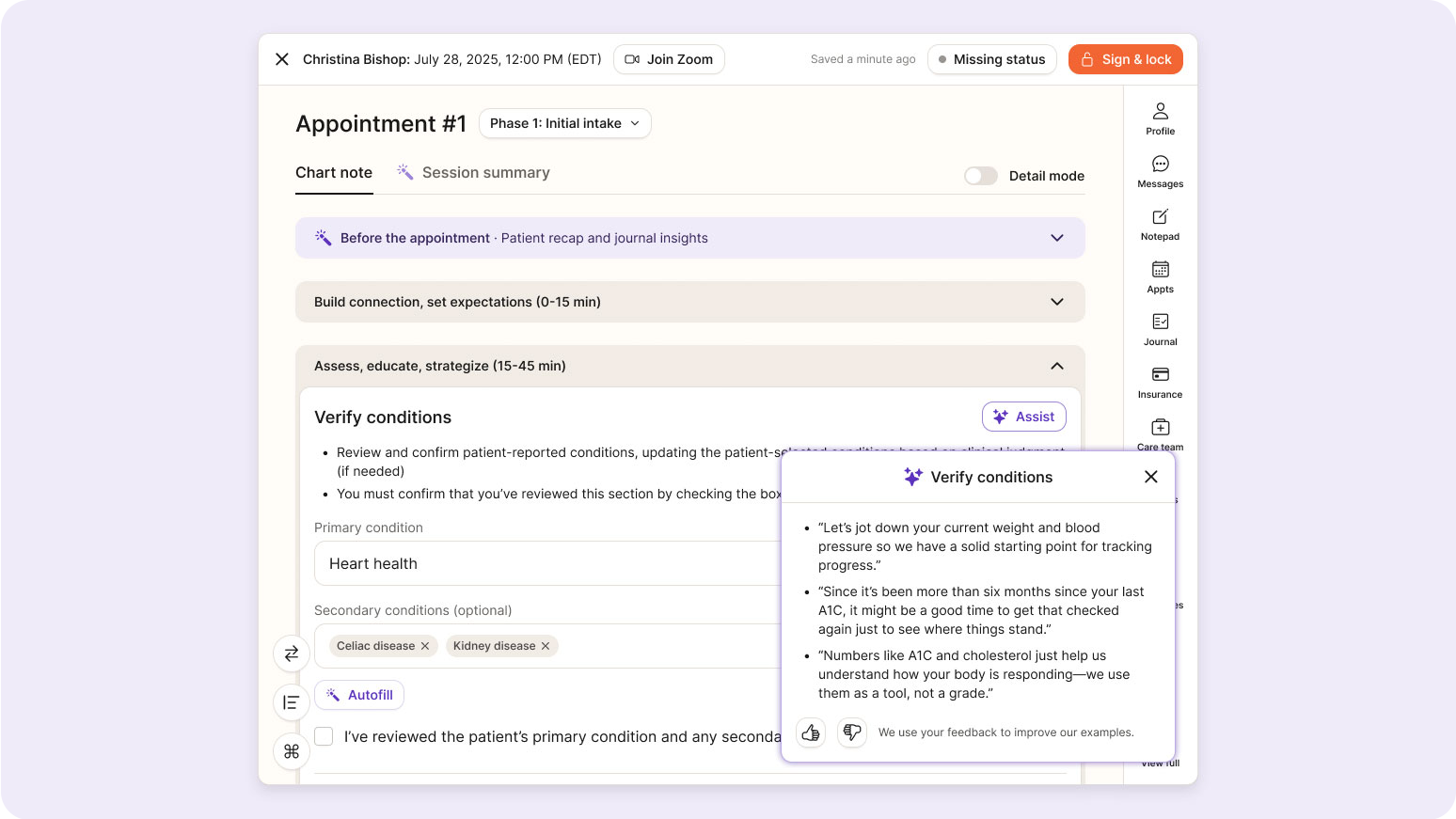 Nourish provider AI assist
