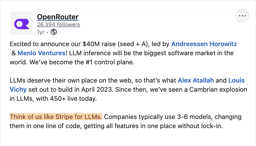 OpenRouter Seed/Series A announcement