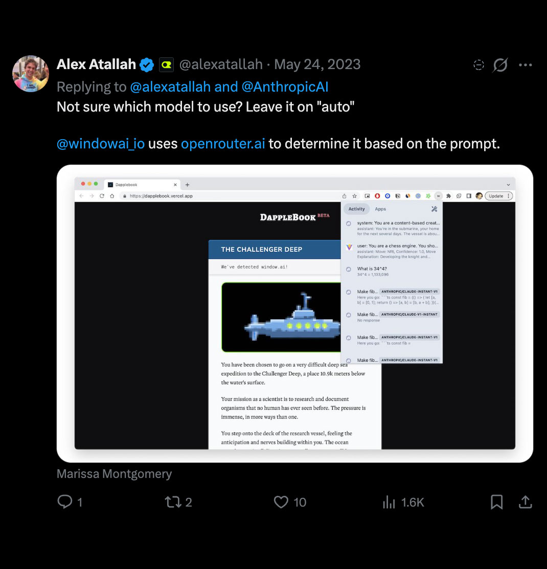 Alex Atallah tweet from May 24, 2023