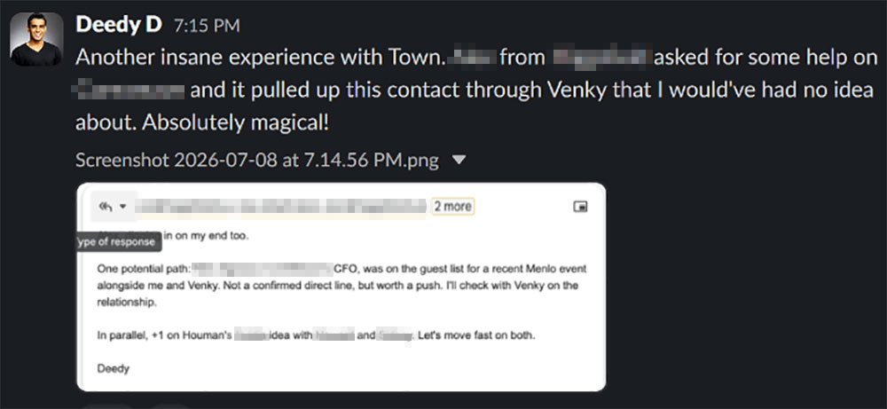 Town testimonial from Deedy Das